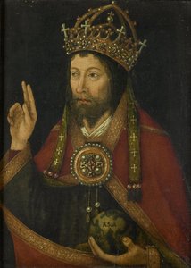 Cristo como Salvator Mundi, c.1500 (óleo sobre tabla) de Anonymous Anonymous