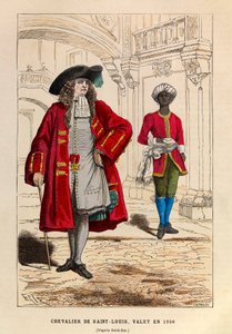 Traje de un caballero de San Luis acompañado de su criado en 1706 (reinado del rey Luis XIV) de Anonymous Anonymous