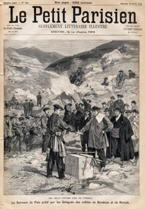 Costumbre de los Pirineos: el juramento de paz tomado por los delegados de los valles de Baretous y Roncal. En "Le Petite Parisien" el 23/07/1893. de Anonymous Anonymous