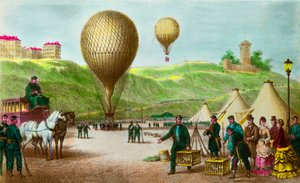 Salida de un globo postal y palomas mensajeras en el sitio de París en 1870, colección privada de Anonymous Anonymous