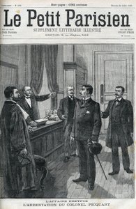 Caso Dreyfus, en 1898, el arresto del Teniente Coronel Georges Picquart (1854-1914). En “le petit Parisien” de 1898.
