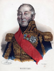 Edouard Adolphe Mortier (1768-1835), Mariscal de Francia - Anónimo - 1835 - Litografía, acuarela - 32x24 - Colección Privada