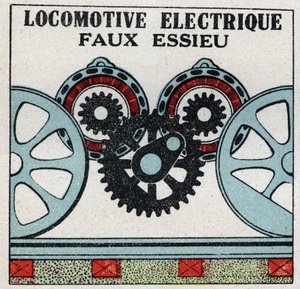 Ferrocarriles eléctricos: eje falso de una locomotora eléctrica. Ilustración anónima de 1925. Colección privada. de Anonymous Anonymous