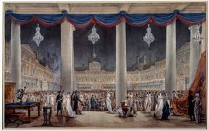 Exposición de productos industriales en el patio del Louvre en 1801 de Anonymous Anonymous