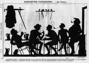 Siluetas fantásticas por Bernay. Caricatura sobre intelectuales parisinos: 