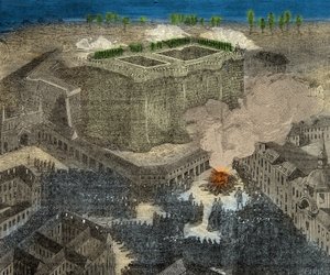 Fiesta de San Juan en la Plaza de la Bastilla en el siglo XVIII, Grabado, Colección Privada