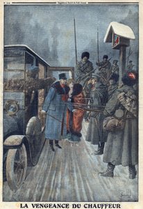 Primera Guerra Mundial 1914-1918. Denunciado por su conductor que quería vengar su maltrato, el general austriaco Skarbonovich es hecho prisionero en un campo ruso. En “Le Petite Journal”, el 20/02/1916. Colección privada de Anonymous Anonymous