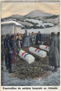 Primera Guerra Mundial 1914-1918. Funeral de soldados franceses en Albania. En "Le Petite Journal" de Anonymous Anonymous