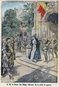 Primera Guerra Mundial 1914-1918. Su Majestad la Reina de los Belgas Elisabeth de Baviera (1876-1965) fue galardonada con la cruz de guerra. En 