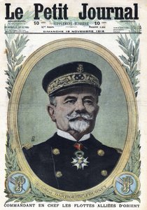 Primera Guerra Mundial 1914-1918. Retrato del Almirante Dartige du Fournet Comandante en Jefe de las Flotas Aliadas de Oriente. En 