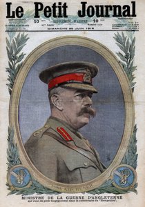 Primera Guerra Mundial 1914-1918. Retrato del Ministro de Guerra en Inglaterra Horatio Herbert Kitchener (1850-1916). En 