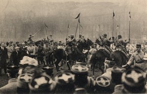 Primera Guerra Mundial 1914-1918: visita del presidente francés Raymond Poincaré (1860-1934) y el presidente del consejo, Georges Clemenceau (1841-1929) a Metz el 8 de diciembre de Anonymous Anonymous