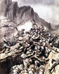 Primera Guerra Mundial: “enfrentamientos entre cazadores alpinos italianos (alpino o alpini) y soldados del ejército austrohúngaro en Val d