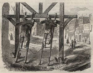 Forzados carpinteros en el Bagne de Toulon en el siglo XIX. Grabado en “Histoire des bagnes depuis leur creación à nos jours” (1877) por Pierre Zaccone (1817-1895). Colección privada.