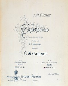 Frontispicio de Crepúsculo, poema pastoral n°5 de Jules Massenet de Anonymous Anonymous