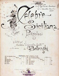 Portada de la partitura musical de Celebre siciliana atribuida a GB Pergolese de Anonymous Anonymous