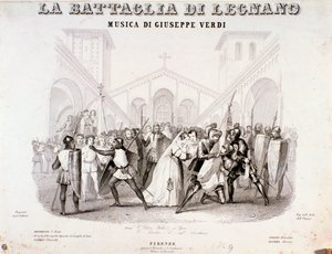 Frontispicio de La battaglia di Legnano, ópera de Giuseppe Verdi