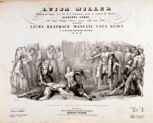 Frontispicio de la partitura musical de Luisa Miller, ópera de Giuseppe Verdi de Anonymous Anonymous