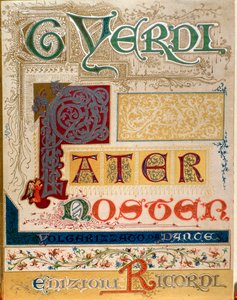 Frontispicio de la partitura musical de Pater noster de Giuseppe Verdi de Anonymous Anonymous