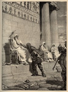 El líder galo Brennus (Brennos) regresa a la capital romana en 390 a.C. - Los galos en Roma - Saqueo de Roma - grabado de 1890 de Anonymous Anonymous