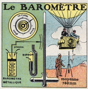 Presión de gas: el barómetro de metal. Ilustración anónima de 1925. Colección privada. de Anonymous Anonymous