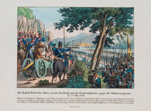 El ejército ruso cruza el río Prut hacia Moldavia en mayo de 1828 de Anonymous Anonymous