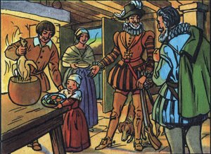 Enrique IV y el pollo en la olla. Ilustración anónima en “Collection des souverains et chefs d