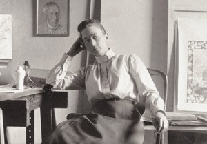 Hilma af Klint en su estudio de Hamngatan, Estocolmo, hacia 1895 (fotografía) de Anonymous Anonymous