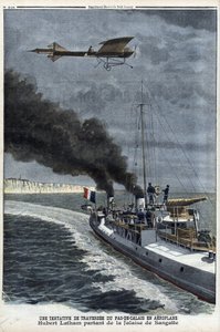 Hubert Latham (1883-1912), aviador francés, saliendo de Sangatte en un monoplano 