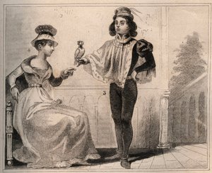 Juan II de Valois, Duque de Alençon (1409-1476) con Marie de Fayel. Grabado de 1859 en “Le Monde. Historia de todos los pueblos desde los tiempos más remotos hasta el presente” de M. E. de Lostalot-Bachoue. Colección privada. de Anonymous Anonymous