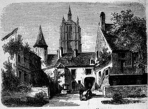 La maison au Mans por Paul Scarron (1610-1660), escritor francés. Grabado del siglo XIX de Anonymous Anonymous