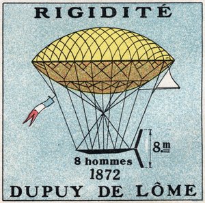 Los globos: globo cautivo por Henri Dupuy de Lome (1816-1885) en 1872. Ilustración anónima de 1925. Colección privada. de Anonymous Anonymous