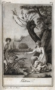 Leto, Letone, Latona, Grabado de 1819 en “Lettres a Emilie sur la mythologie” de Charles Albert Demoustier (1760-1801). Colección privada. de Anonymous Anonymous