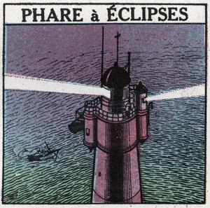 Señales de luz: Faro de Eclipses. Ilustración anónima de 1925. Colección privada.