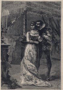 Lucrezia Borgia con su primer esposo Giovanni Sforza d