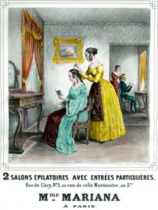 Salón de belleza de Madame Mariana cartel publicitario del siglo XIX Colección privada de Anonymous Anonymous