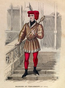 Macero del parlamento de París en el siglo XIV - Portador de maza del Parlamento de París