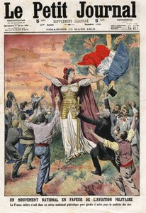 Movimiento Nacional por la Aviación Militar: toda Francia se une en un sentimiento patriótico similar para mantener a nuestro país en control del aire. Grabado en “Le Petit Journal”, el 10/03/1912. Colección privada de Anonymous Anonymous