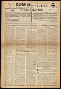 Uno de los periódicos clandestinos “Defensa de Francia” del 15/01/1944 de Anonymous Anonymous