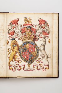 Orden de la Jarretera: Libro de Estatutos que perteneció a Charles Fitzroy, Duque de Grafton - Manuscrito en acuarela, principios del siglo XVIII de Anonymous Anonymous