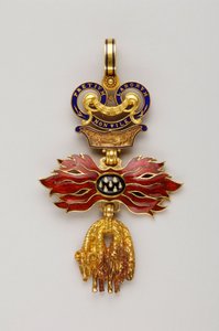 Orden del Toisón de Oro: Toisón de Oro austriaco - Insignia reducida - 1850-1900 - Oro y esmaltes - H 6.2 cm; W 4.1 cm; Peso: 20 g - Colección privada de Anonymous Anonymous