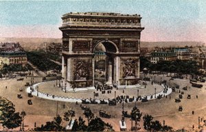 París: vista del Arco de Triunfo y la tumba del Soldado Desconocido en la Place de l