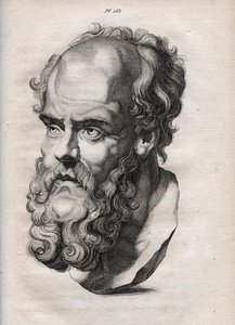 Fisionomía - el filósofo griego Sócrates (ca. 469 a.C.-399 a.C.) (Busto de Sócrates (ca 469 a.C.-399 a.C.), filósofo ateniense) grabado de 1808 en “El arte de conocer a los hombres a través de la fisionomía” de Johann Gaspar (Gaspard) Lavater (1841-1801) de Anonymous Anonymous