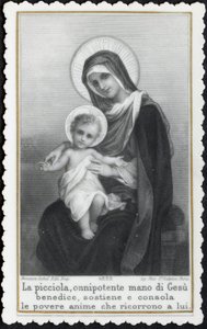 Imagen piadosa: Jesús niño en los brazos de su madre María de Anonymous Anonymous