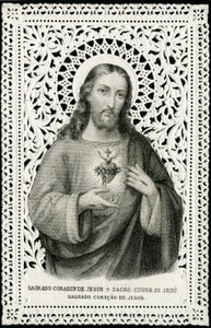 Imagen piadosa: Jesús con el sagrado corazón (grabado) de Anonymous Anonymous