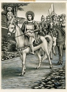 Imagen piadosa: Rey San Luis durante la cruzada (impresión)