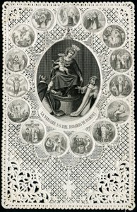 Imagen piadosa: Señora del Rosario de Pompeya (grabado) de Anonymous Anonymous