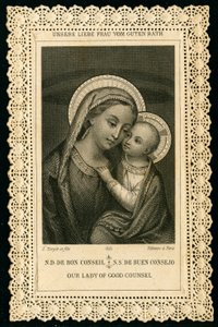 Retrato de la Virgen María, Nuestra Señora del Buen Consejo (grabado) de Anonymous Anonymous