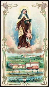 Imagen piadosa: Representación de Santa Teresa de Jesús o Ávila (1515-1582), mística española y carmelita. Cromolitografía. Colección privada de Anonymous Anonymous