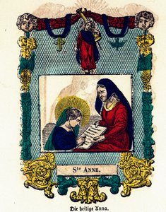 Imagen piadosa: Santa Ana. Grabado del siglo XIX, colección privada